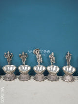 German Silver Dasavatharam Diya - Set Of 10 Wl4601 Pooja Utility