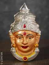 German Silver Lakshmi Face - Wl0617 6.5 Inch Copper Finish Pooja Utility