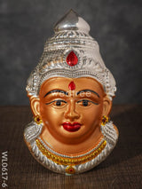 German Silver Lakshmi Face - Wl0617 7 Inch Copper Finish Pooja Utility