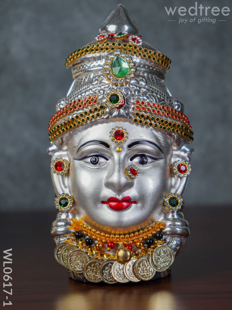 German Silver Lakshmi Face - Wl0617 Pooja Utility