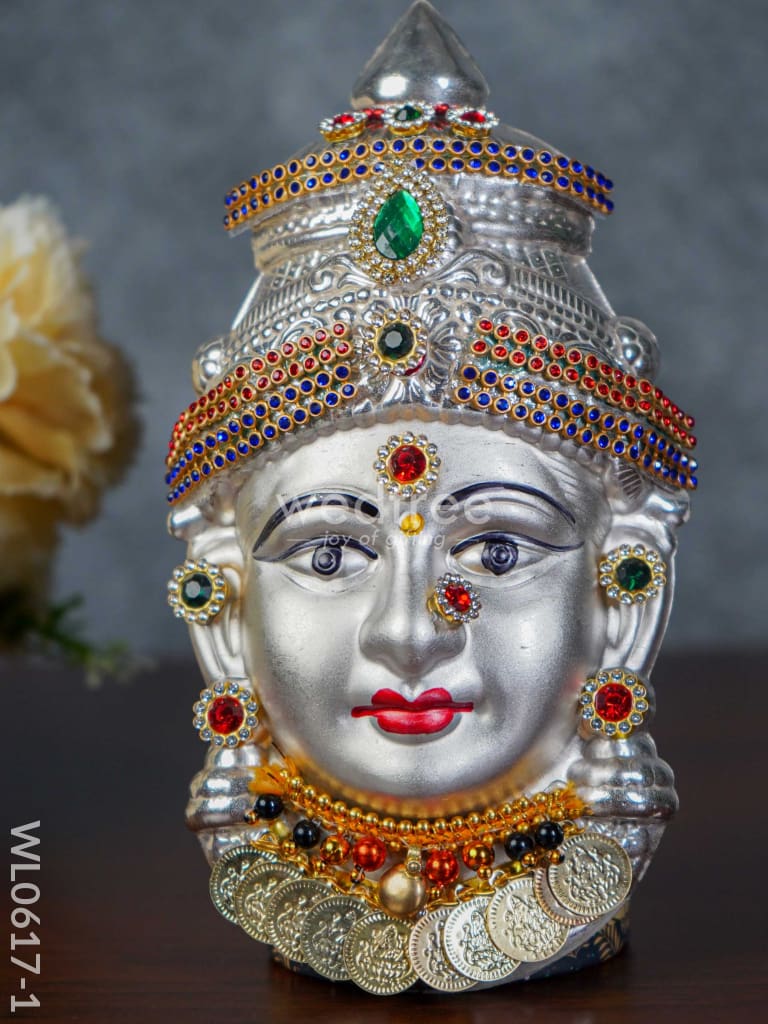 German Silver Lakshmi Face - Wl0617 Pooja Utility