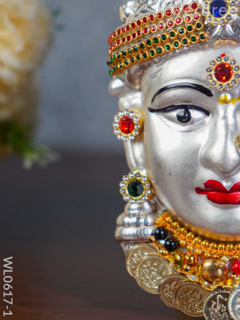 German Silver Lakshmi Face - Wl0617 Pooja Utility