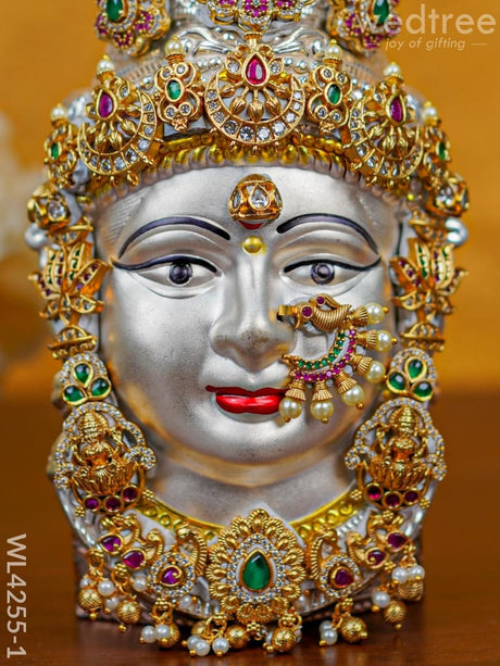 German Silver Lakshmi Face - Wl4255 1 Pooja Utility