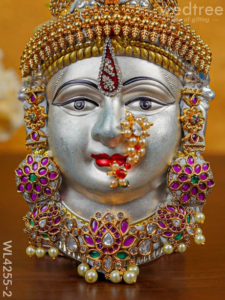 German Silver Lakshmi Face - Wl4255 2 Pooja Utility