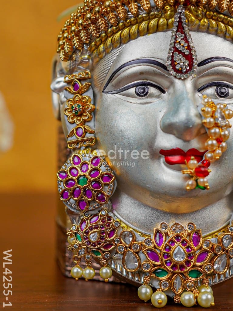 German Silver Lakshmi Face - Wl4255 Pooja Utility