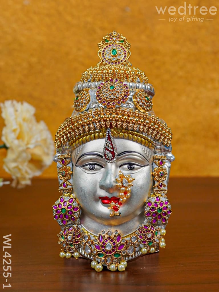 German Silver Lakshmi Face - Wl4255 Pooja Utility