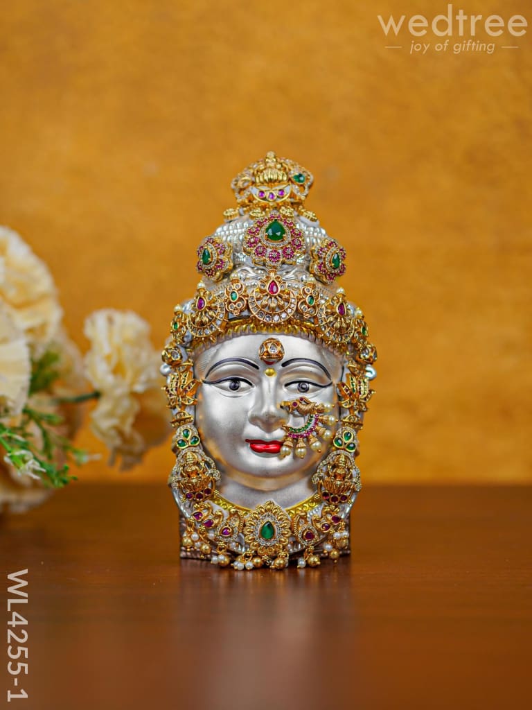 German Silver Lakshmi Face - Wl4255 Pooja Utility