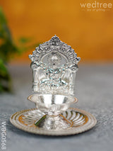 German Silver Diya - Lakshmi Wbg0568 Silver Diya