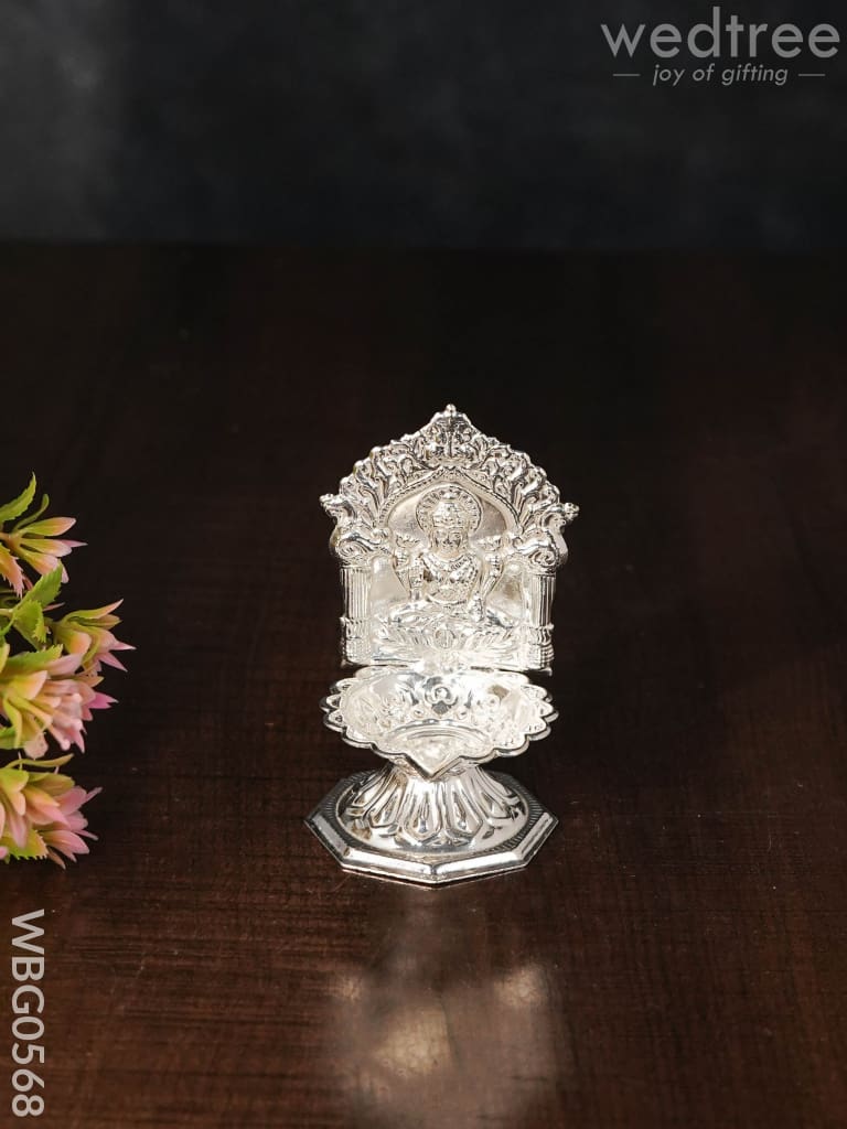 German Silver Diya - Lakshmi Wbg0568 2 Diyas