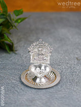 German Silver Diya - Lakshmi Wbg0568 Silver Diya