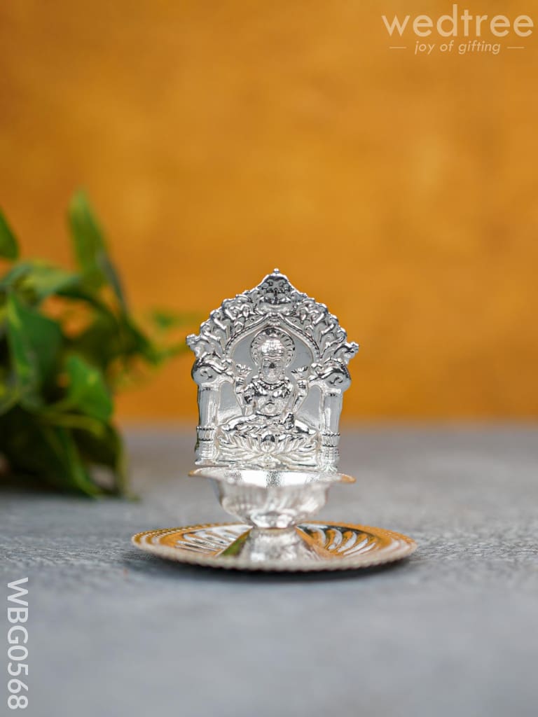 German Silver Diya - Lakshmi Wbg0568 Silver Diya