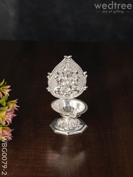 German Silver Lakshmi Diya -Wbg0079 Ganesha Diyas