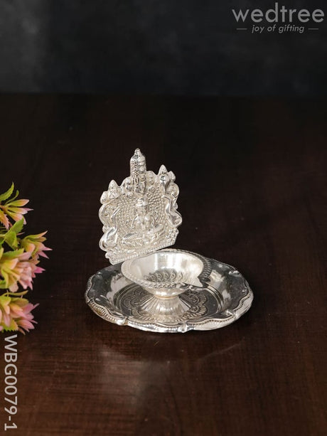 German Silver Lakshmi Diya -Wbg0079 Diyas