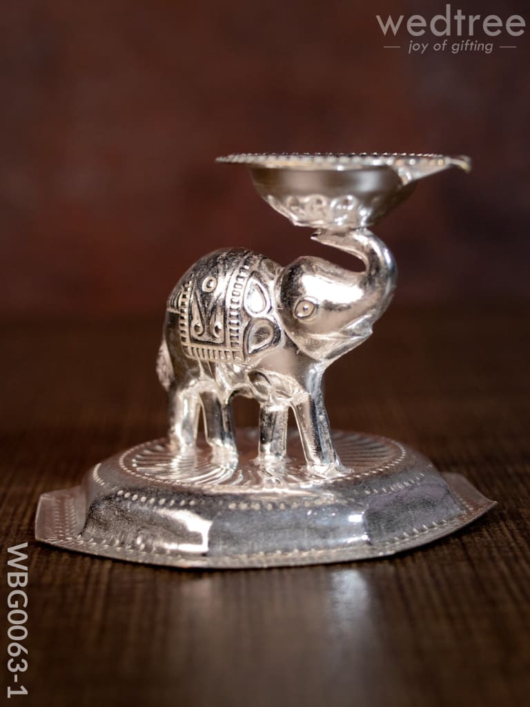 German Silver Elephant Devdas Diya - Wbg0063 Diyas