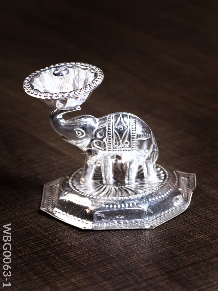 German Silver Elephant Devdas Diya - Wbg0063 Diyas