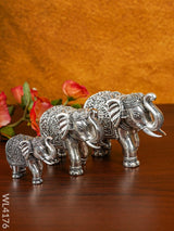 German Silver Elephant Figurine - Set Of 3-Wl4176 Figurines