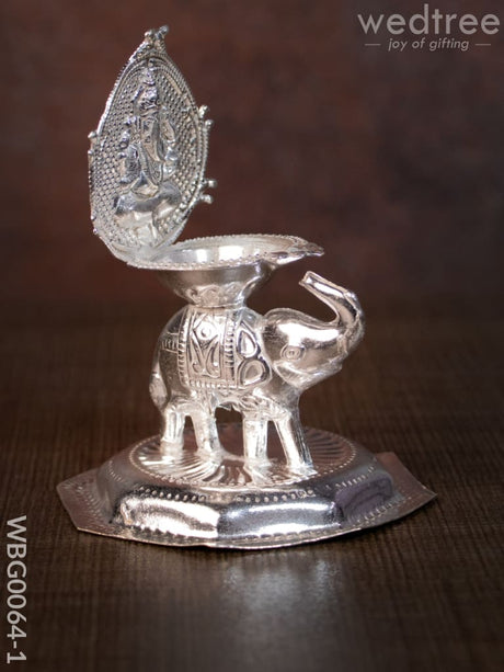 German Silver Elephant Kamakshi Diya - Wbg0064 Diyas