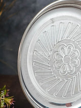 German Silver Engraved Plate - 8.5 Inch Wl2196 Pooja Utility