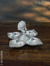 German Silver Four Face Diya - Wbg0148 Diyas