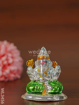 German Silver Ganesha Idol With Meenakari Finish - Wl3456 Figurines