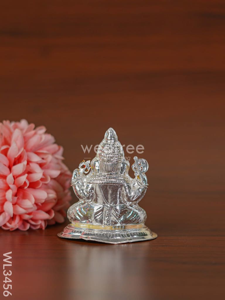 German Silver Ganesha Idol With Meenakari Finish - Wl3456 Figurines