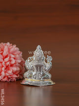 German Silver Ganesha Idol With Meenakari Finish - Wl3456 Figurines