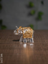 German Silver Gold Finish Baby Elephant (Set Of 2) - Wl1291 Figurines