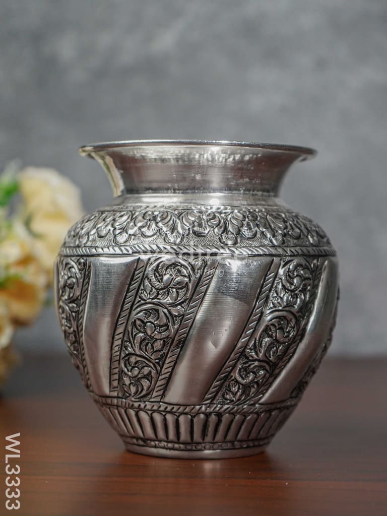 German Silver Kalash With Antique Finish - Wl3333 Pooja Utility