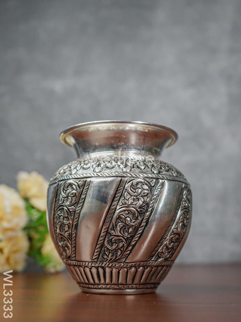 German Silver Kalash With Antique Finish - Wl3333 Pooja Utility