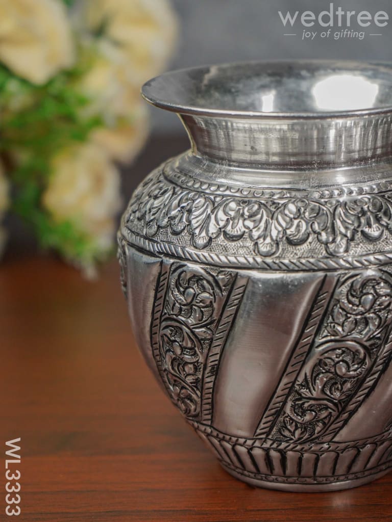 German Silver Kalash With Antique Finish - Wl3333 Pooja Utility