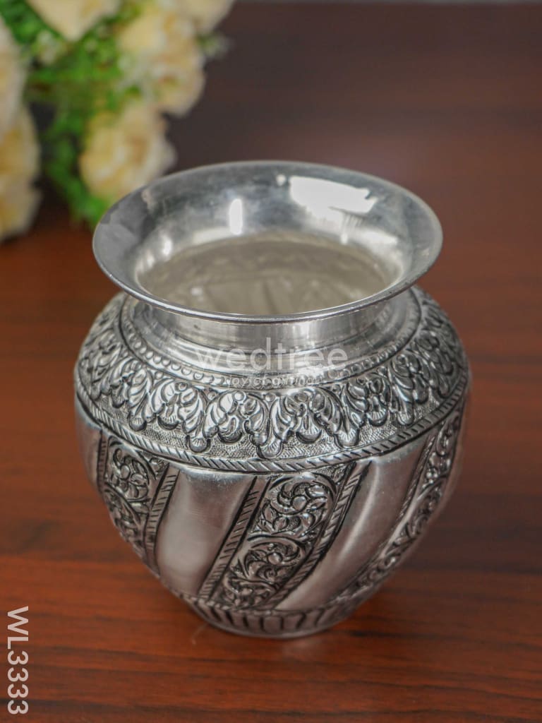 German Silver Kalash With Antique Finish - Wl3333 Pooja Utility