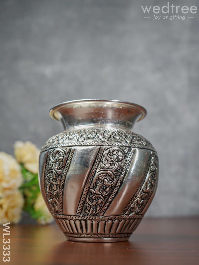 German Silver Kalash With Antique Finish - Wl3333 Pooja Utility