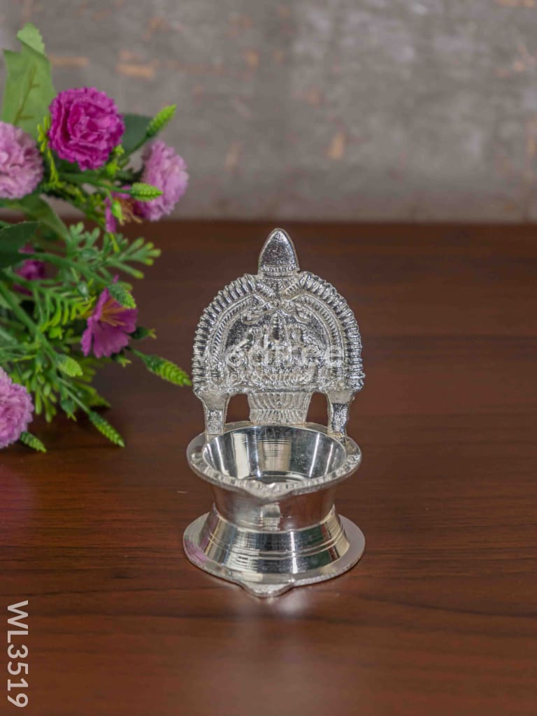 German Silver Kamatchi Diya - 4.2 Inch Wl3519 Diyas