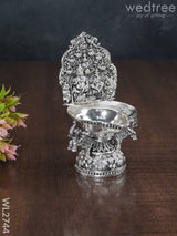 German Silver Kubera Lakshmi Diya - Wl2744 Diyas