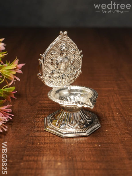 German Silver Lakshmi Diya - Wbg0825 Diyas