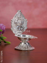 German Silver Lakshmi Diya - Wbg1176 Diyas