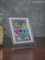 Silver Lakshmi Ganesha Photoframe With Stand - Wl3436 German Photo Frame