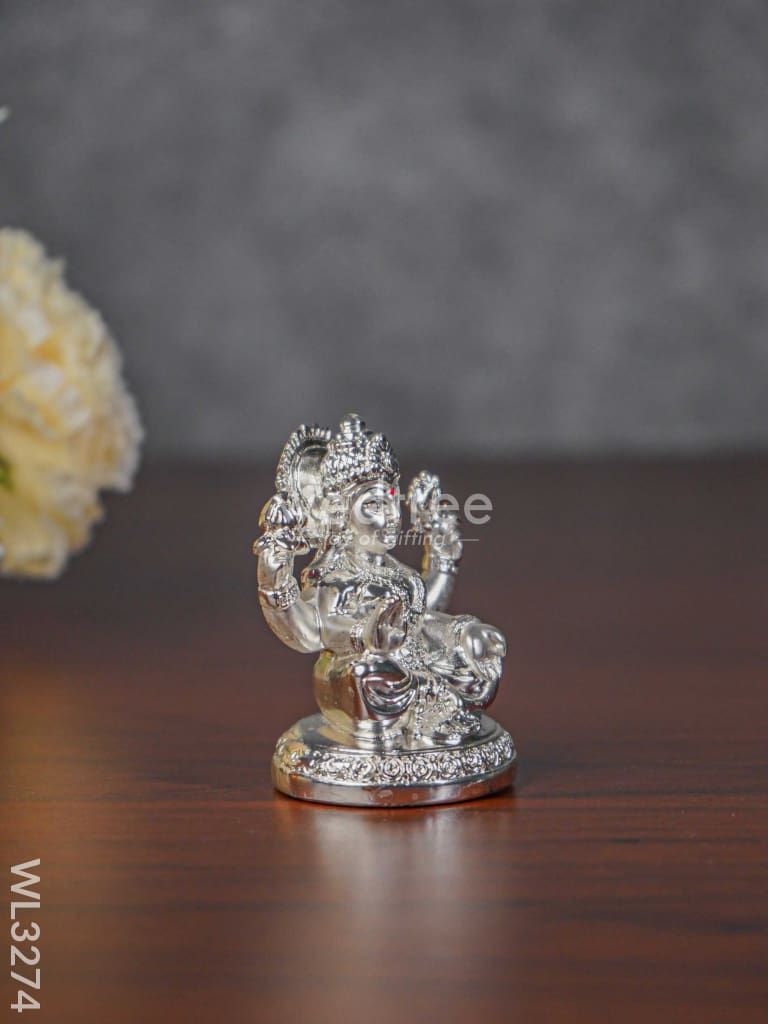 German Silver Lakshmi Idol - Wl3274 Figurines