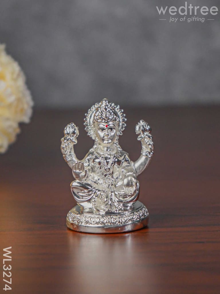 German Silver Lakshmi Idol - Wl3274 Figurines