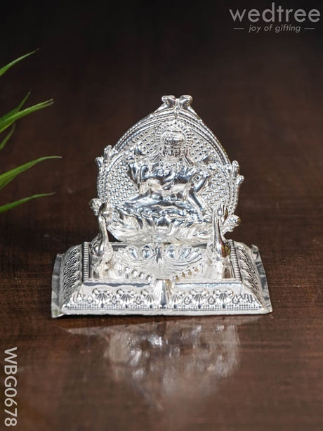 German Silver Lakshmi In Heart Shape Kumkum Platter - Wbg0678 Diyas