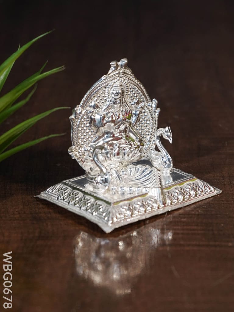 German Silver Lakshmi In Heart Shape Kumkum Platter - Wbg0678 Diyas