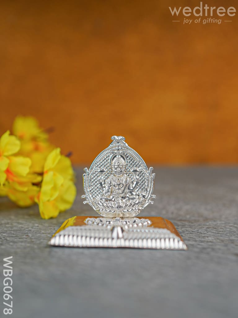 German Silver Lakshmi In Heart Shape Kumkum Platter - Wbg0678 Diya Rg