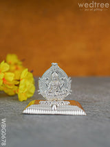 German Silver Lakshmi In Heart Shape Kumkum Platter - Wbg0678 Diya Rg