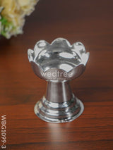 German Silver Lotus Shaped Diya With Stand - Wbg1099 Big Diyas