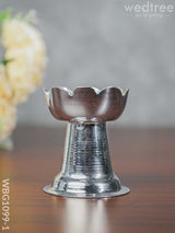 German Silver Lotus Shaped Diya With Stand - Wbg1099 Diyas