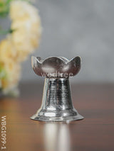 German Silver Lotus Shaped Diya With Stand - Wbg1099 Diyas