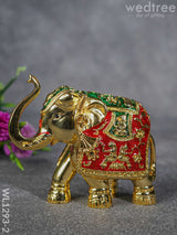 German Silver Elephant Meenekari Finish - Wl1293-2 Figurines