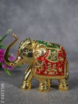 German Silver Elephant Meenekari Finish - Wl1293-2 Figurines