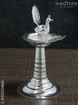 German Silver Peacock Diya With Feathers - Wbg0068 Diyas