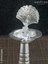 German Silver Peacock Diya With Feathers - Wbg0068 Diyas